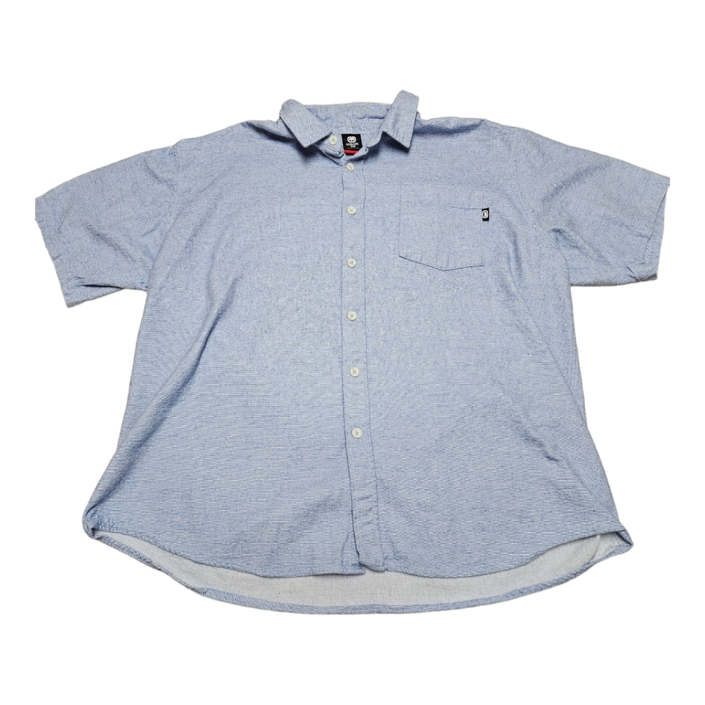 Ecko Unltd. Shirt Mens Size 3XB Short Sleeve Button Up Blue